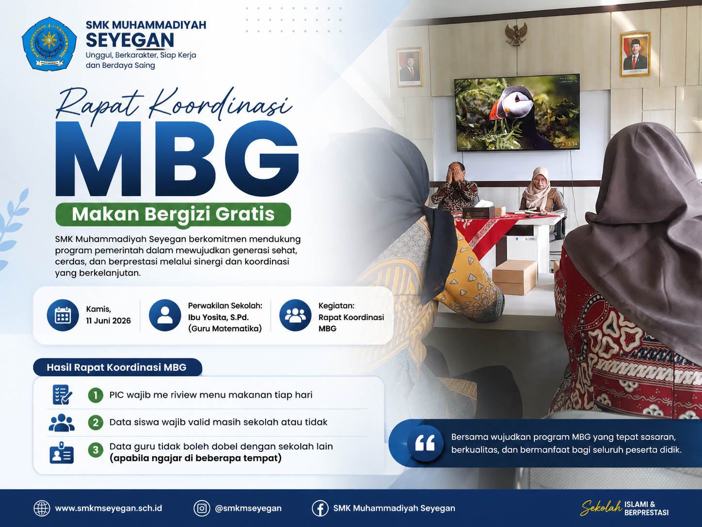 Rapat Koordinasi MBG Tingkat Kabupaten Sleman