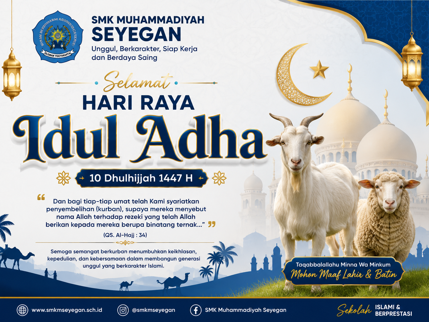 Wujud Kepedulian dan Kebersamaan Melalui 5 Ekor Kambing Kurban